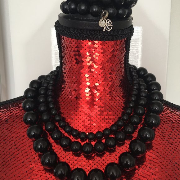 Chunky Black Necklace - Picture 1 of 6